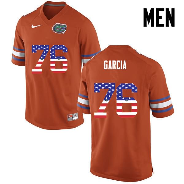 Men's NCAA Florida Gators Max Garcia #76 Stitched Authentic USA Flag Fashion Nike Orange College Football Jersey NQT4665US